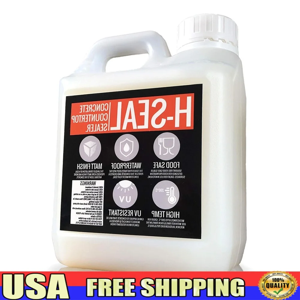 

Food Safe Concrete Sealer High Temp Waterproof Matte Finish Countertops Sinks Outdoor Applications 1L Coverage 5-12m2