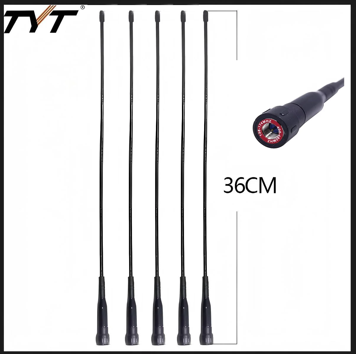5PCS Antena TYT MD-UV390 36cm 136-174MHz 440-480MHz para Walkie Talkie TYT TH-UV98 TH-UV88 TH-UV8000D MD-UV380