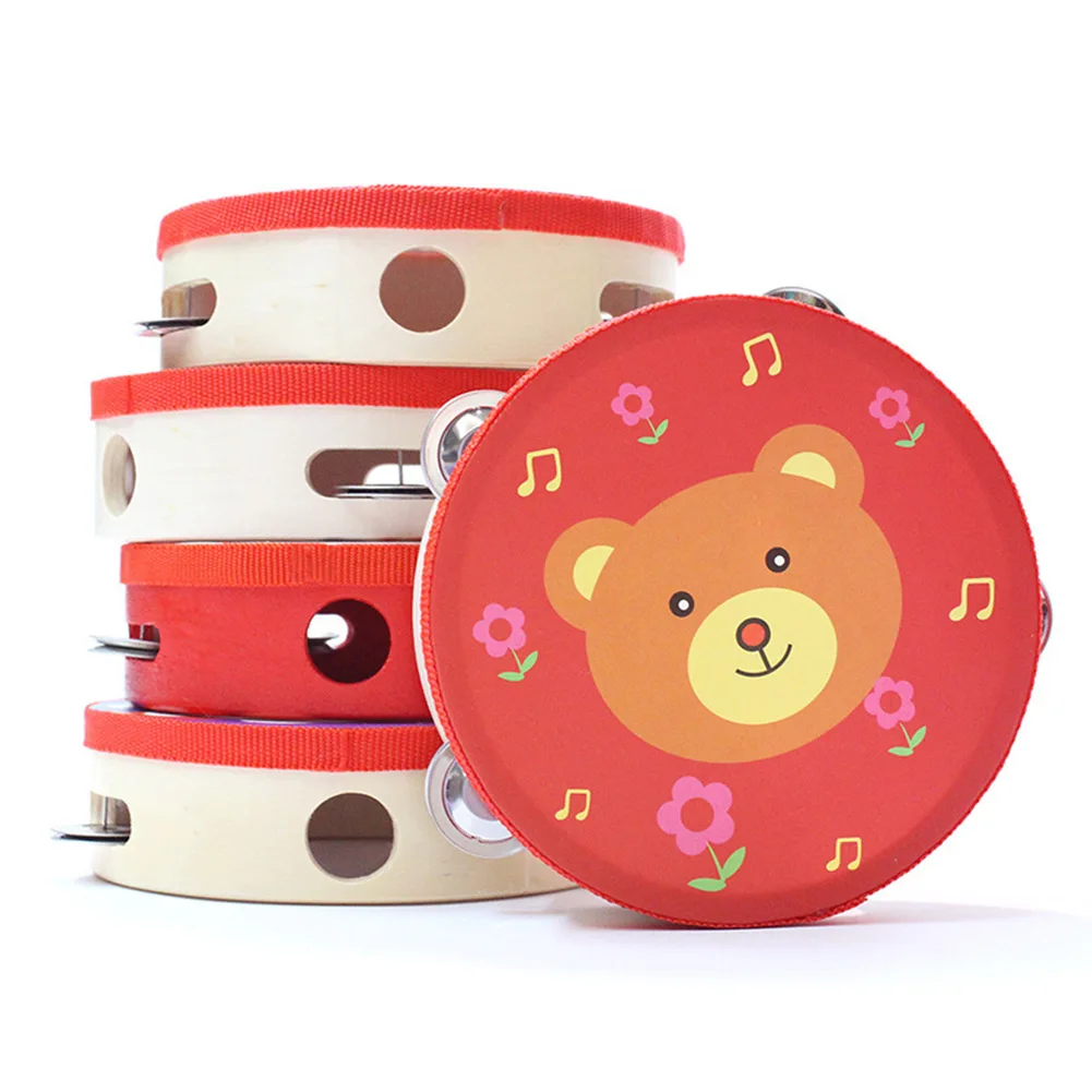 Hot Sale Reliable Useful Durable Newest Tambourine Hand Drum 6 Inch Baby Gifts Mini Cartoon Instrument Musical