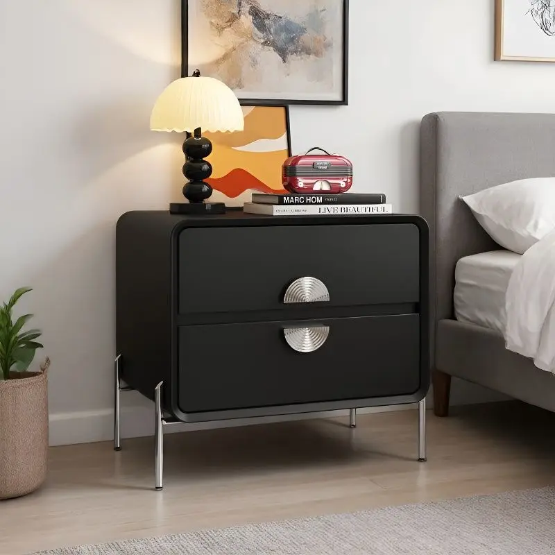 Bedside table household bedroom small light luxury high-end feeling all solid wood creative Bauhaus