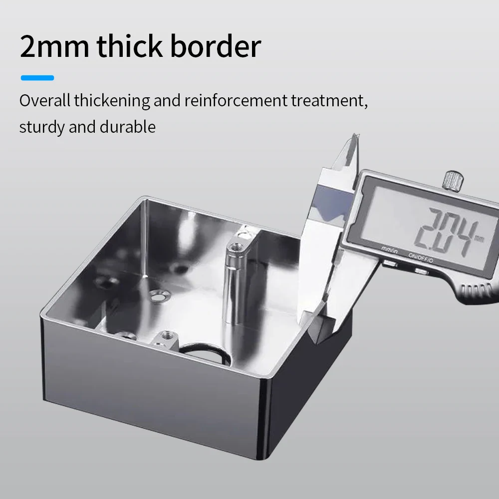 Metal 70/86 Type Surface Wall Mounted Socket Switch Bottom Wiring Box General Junction Box for Access Control Entry Exit Button