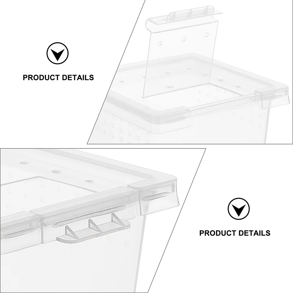 12Pcs Reptile Breeding Box Transparent Climbing Pet Container High Hardness Ventilated Terrarium for Small Animals Spiders