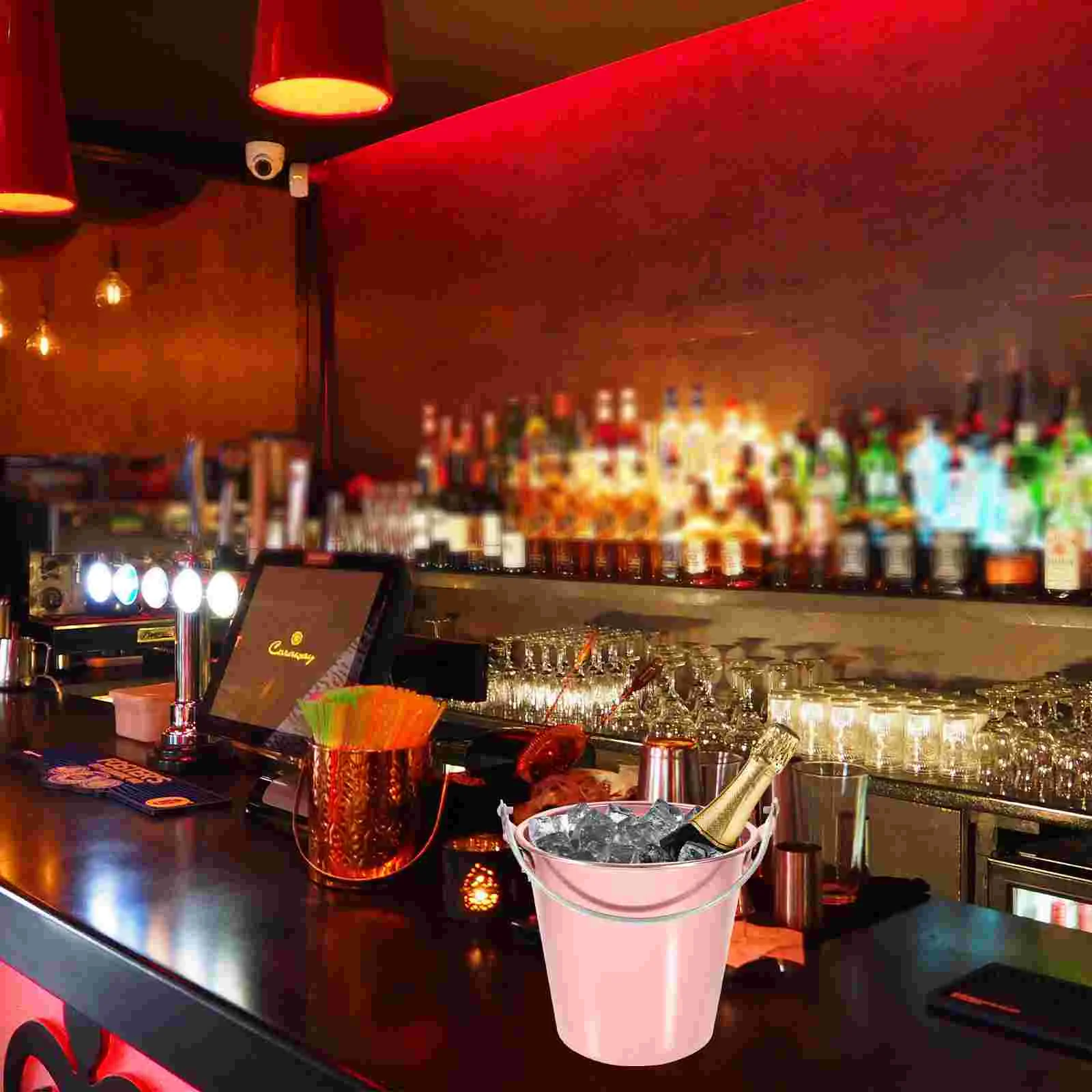 

125 Liter Aluminum Alloy Bar Ice Bucket Bucket Bucket Ktv Club Bar Supplies with Ice Tongs ice bucket with tongs