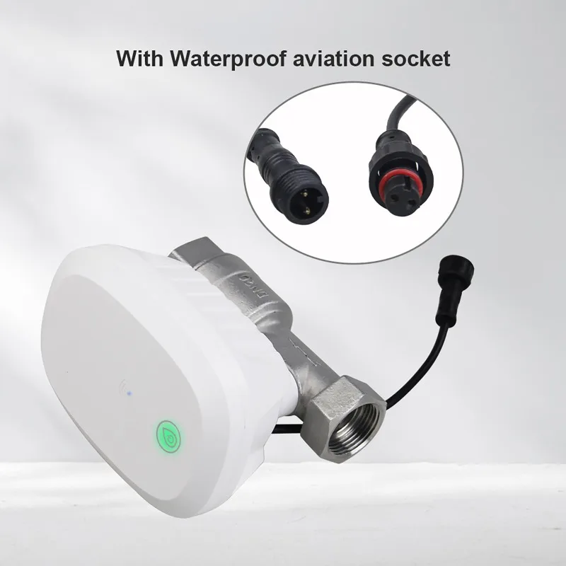 Tuya Smart WiFi Water Valve with Automatic Shut On/Off APP Control Home Automation Water Flow Rate & Water Meter DN20 DN25 Pipe