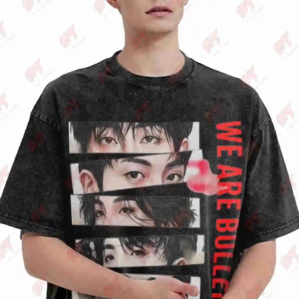 0T7 2026 Comeback Concert Kpop Forever Vintage Washed Tee Pure Cotton T-Shirt