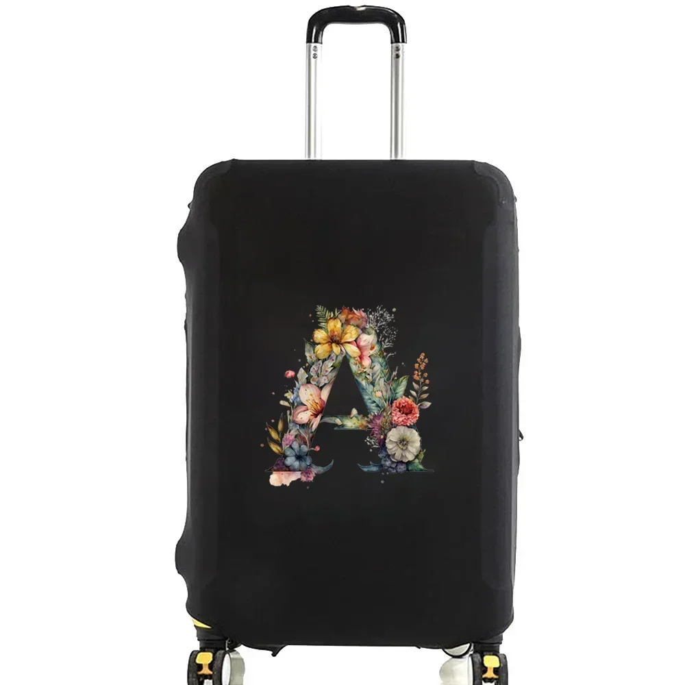 Stretch Fabric Luggage Protective Cover Floral Letter Pattern Dust Cover Anti-Scratch Suitcase Covers Suit for 18-32 Inch