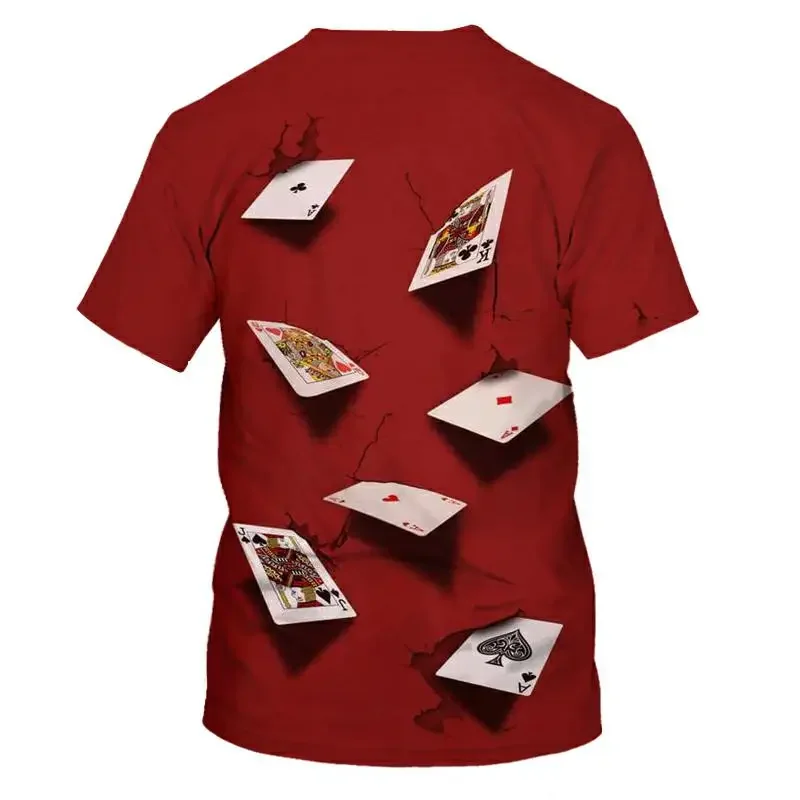 Poker T shirt Playing Cards Clothes Gambling Shirts Las Vegas Tshirt Clothing Tops Men Funny 3d t-shirt