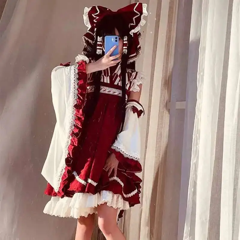 Anime TouHou Projekt Cosplay Kostüme Cartoon Halloween Cos Hakurei Reimu Frau Mann Cosplay Kostüm