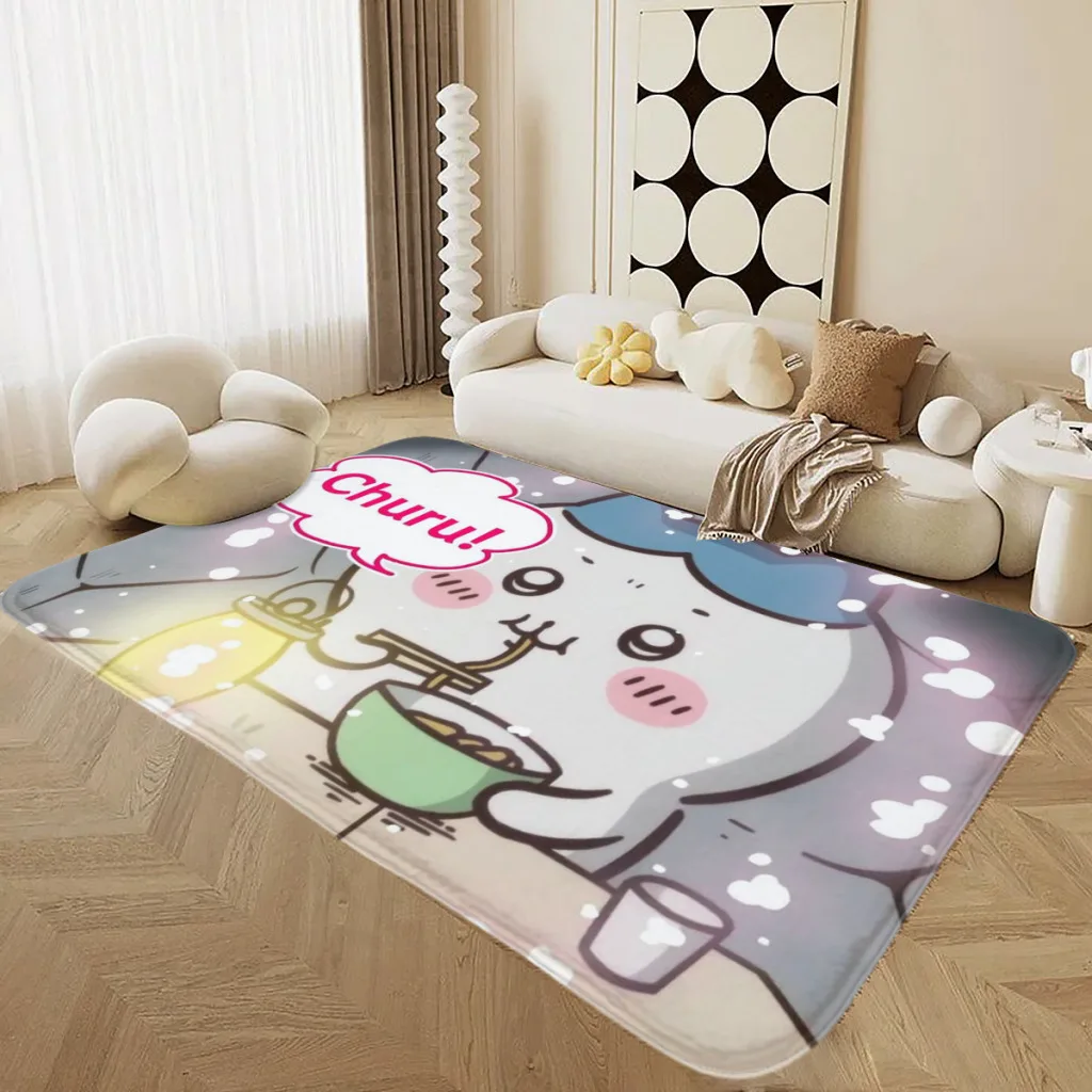 

Cartoon-Kawaii-Chiikawa-Cute Living Room Rug Carpet Flannel Slip Mat Aesthetic Room Decoration