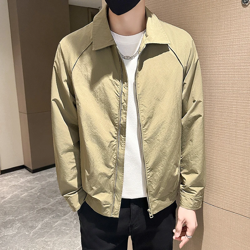 

Мужская демисезонная куртка-пальто с длинным рукавом, тонкая, повседневная верхняя одежда, коллекция Весна 2025, элегантный простой дизайн
