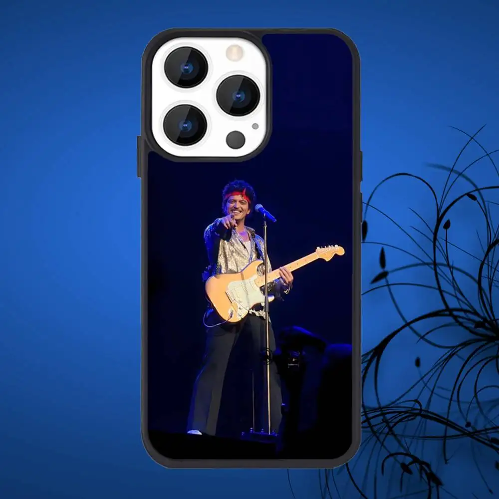 Bruno Mars Singer telefoonhoesje voor iPhone 17,16,15,14,13,12,11,Plus,Pro,Max Mini Magsafe magnetisch draadloos opladen
