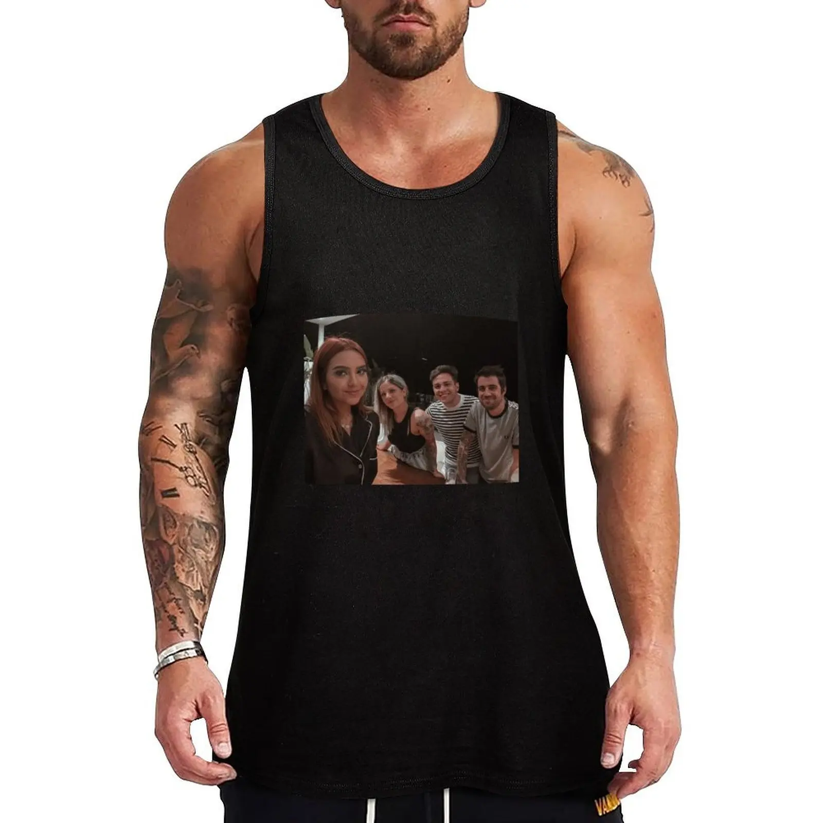 

Best friends Auro, Biyin, Juan and Arigameplay Tank Top Fashion Graphic Tank Top Trendy Print Sleeveless Shirt