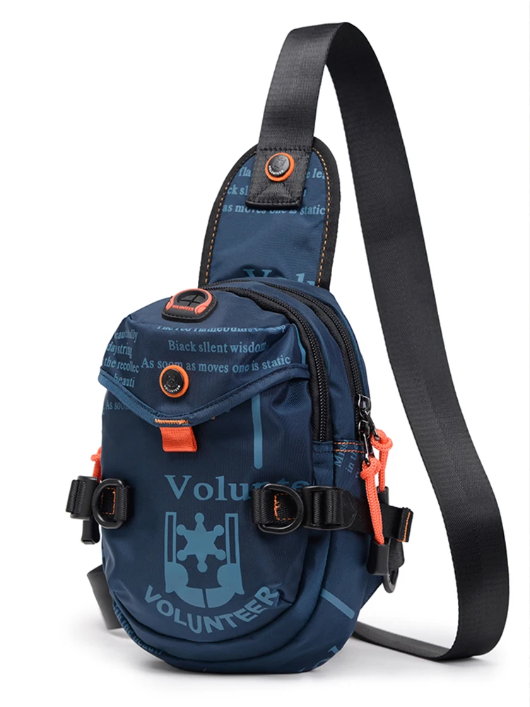 Imagem -02 - Mochila Leve para Homens Voluntário Bolsas de Peito Carta Impressa Impermeável Versátil Oxford Bolsas de Crossbody Alta Qualidade 2023 151801a