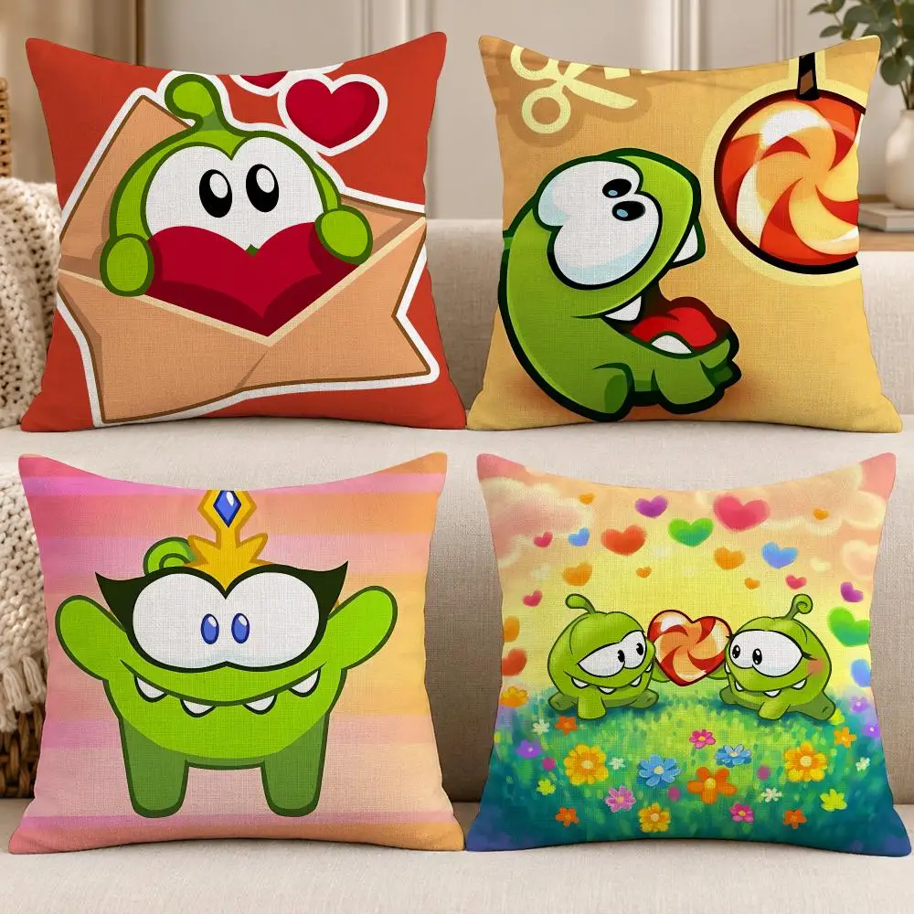 Game Character C-Cut the Rope Om Nom Cushion Cover Soft Short Cover Washable Sofa Bed Dorm Garden Home Office Chair Decor