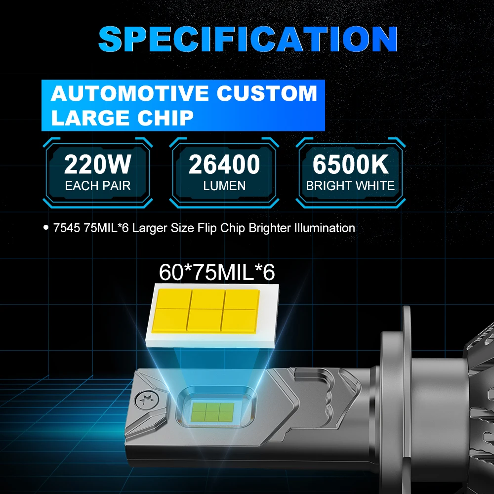 NAOEVO NW Led Headlight 220W Owl Design H4 H7 H11 Car Light Bulb H1 H13 9005 9006 9007 Auto Headlamp Canbus Automotive Led