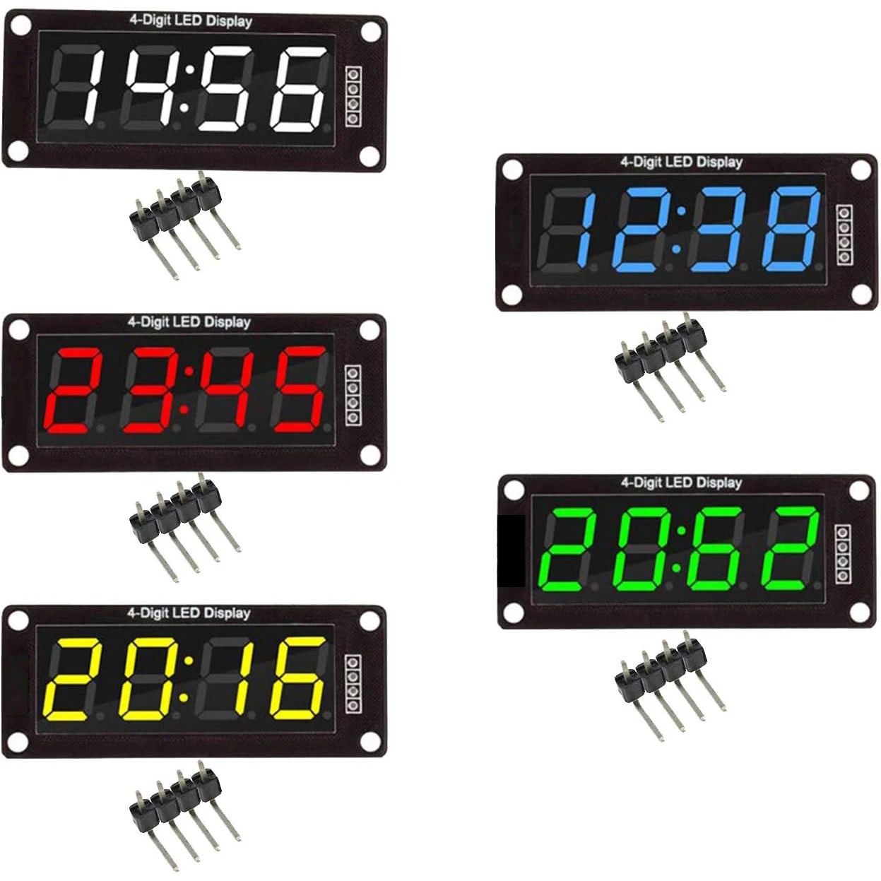 Czerwony/zielony/biały/żółty/niebieski kolory TM1637 0,56" wyświetlacz LED cyfrowa tuba dziesiętna 7 segmentów 4 cyfrowy zegar podwójne wyświetlacze kropki