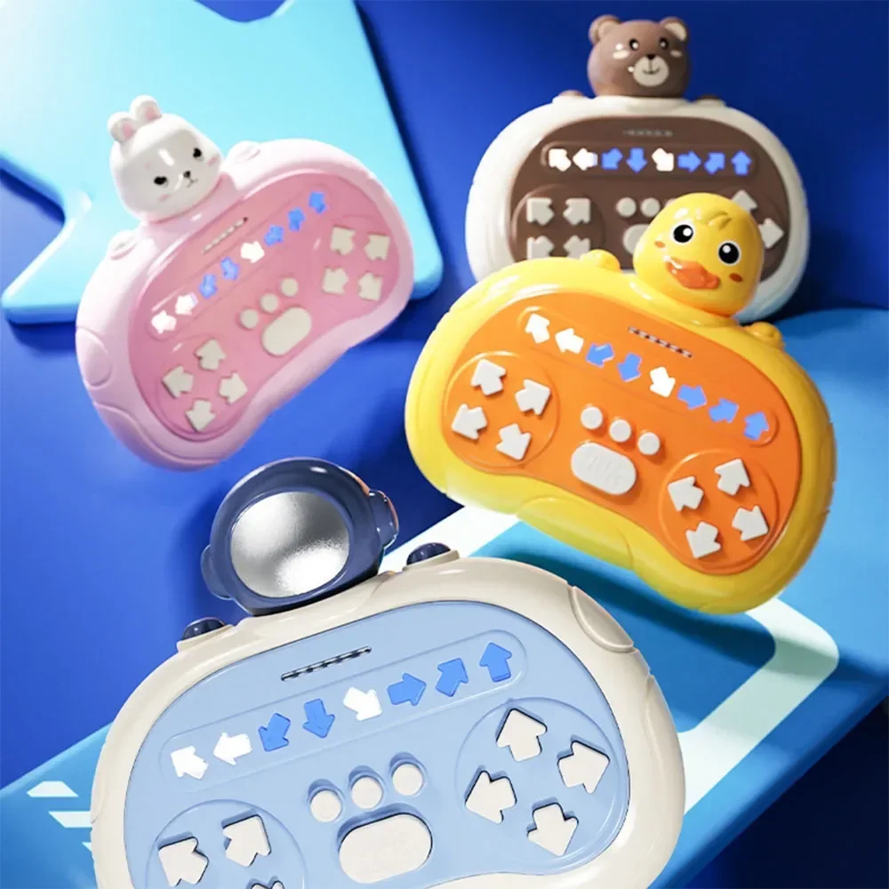 Music Rhythm Quick Push Game Kids Toys Electronic Finger Dance Handheld Game Machine Hand-eye Sensory Training Fidget Toys Gift