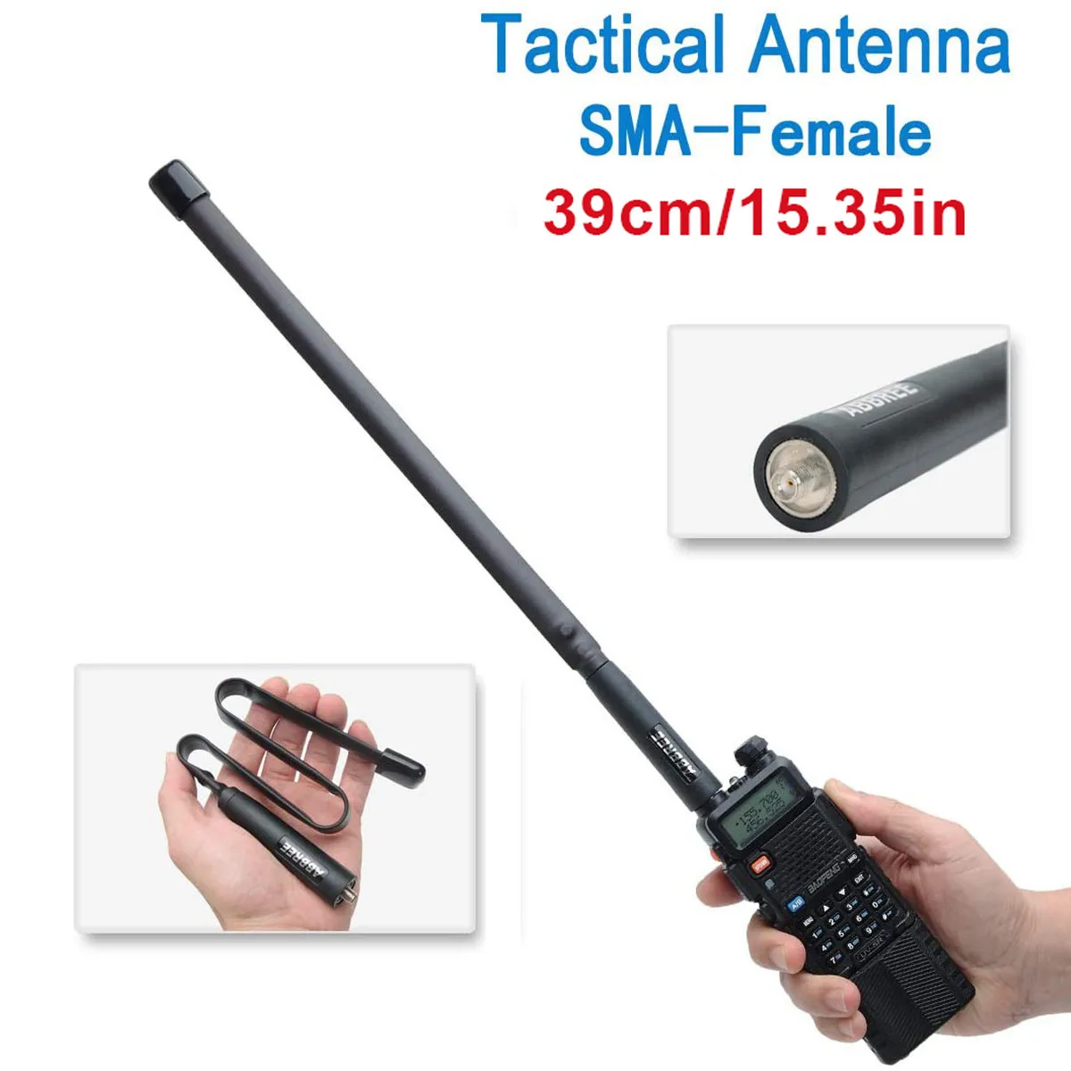 ABBREE Antena táctica SMA hembra doble banda plegable para radio - imagen 4