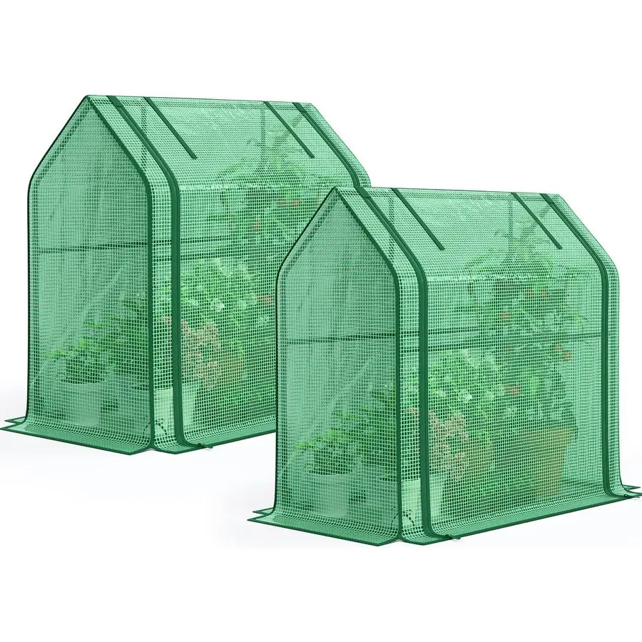 

Мини-теплица для дома, 2 шт., настольная портативная маленькая теплица, водонепроницаемая, с защитой от УФ-излучения, для улицы, сада