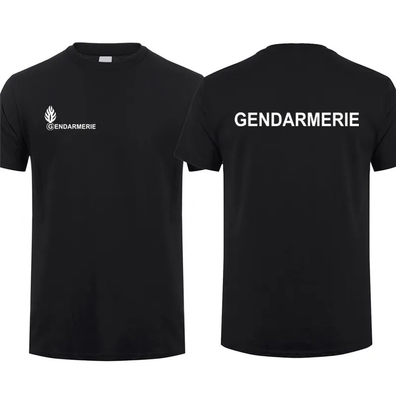 

Short Casual 100% Cotton ShirtsFrench Gendarmerie T Shirt Short Sleeve Gendarmerie PSIG T-shirt Man