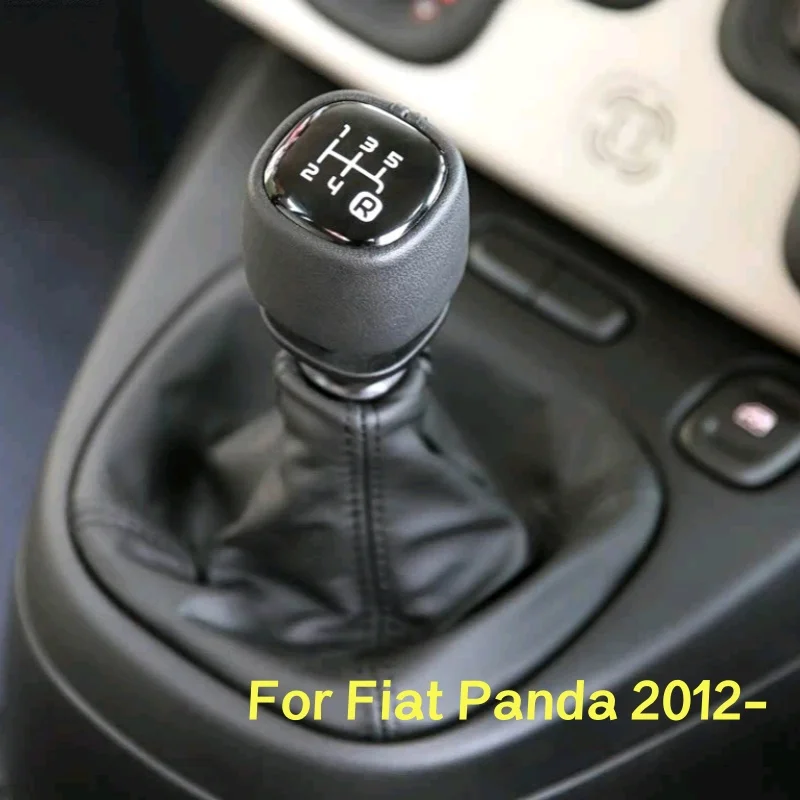 For Fiat Panda 2012- 502942700 Car Shift Knob Dust Cover Black Cover Accessories Leather Gaiter Lever Stick 5 Speed