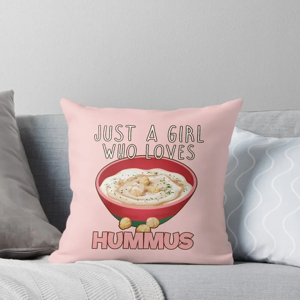 

Just A Girl Who Loves Hummus. Throw Pillow pillows decor home Custom Cushion Photo Cushions Home Decor pillow