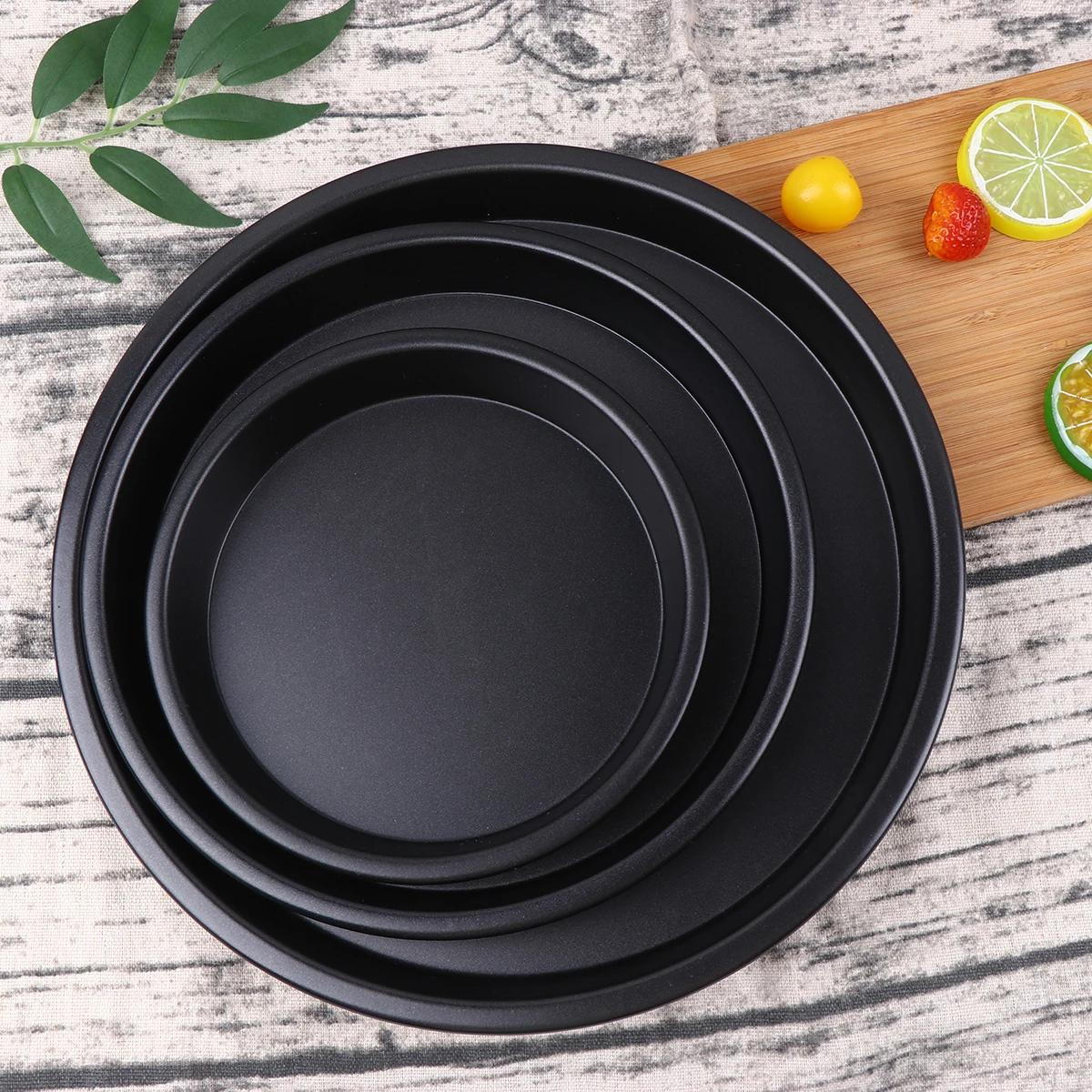 

3pcs Baking Pan Set 6+8+10 Inches Non-Stick Aluminum Alloy Cake Mold For Oven Microwave Home Use Bakeware