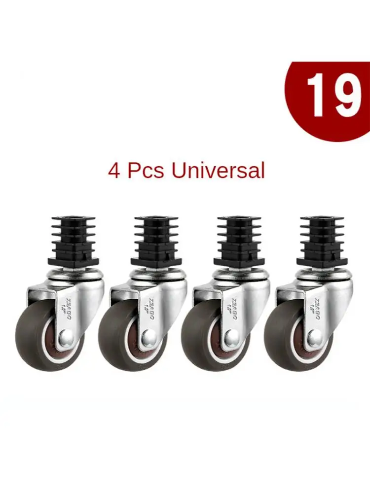 

(4 Packs) 1.5-Inch Diameter Furniture Square Tube Wheels Universal Shelf Casters Stainless Steel Silent Brake Casters for Home