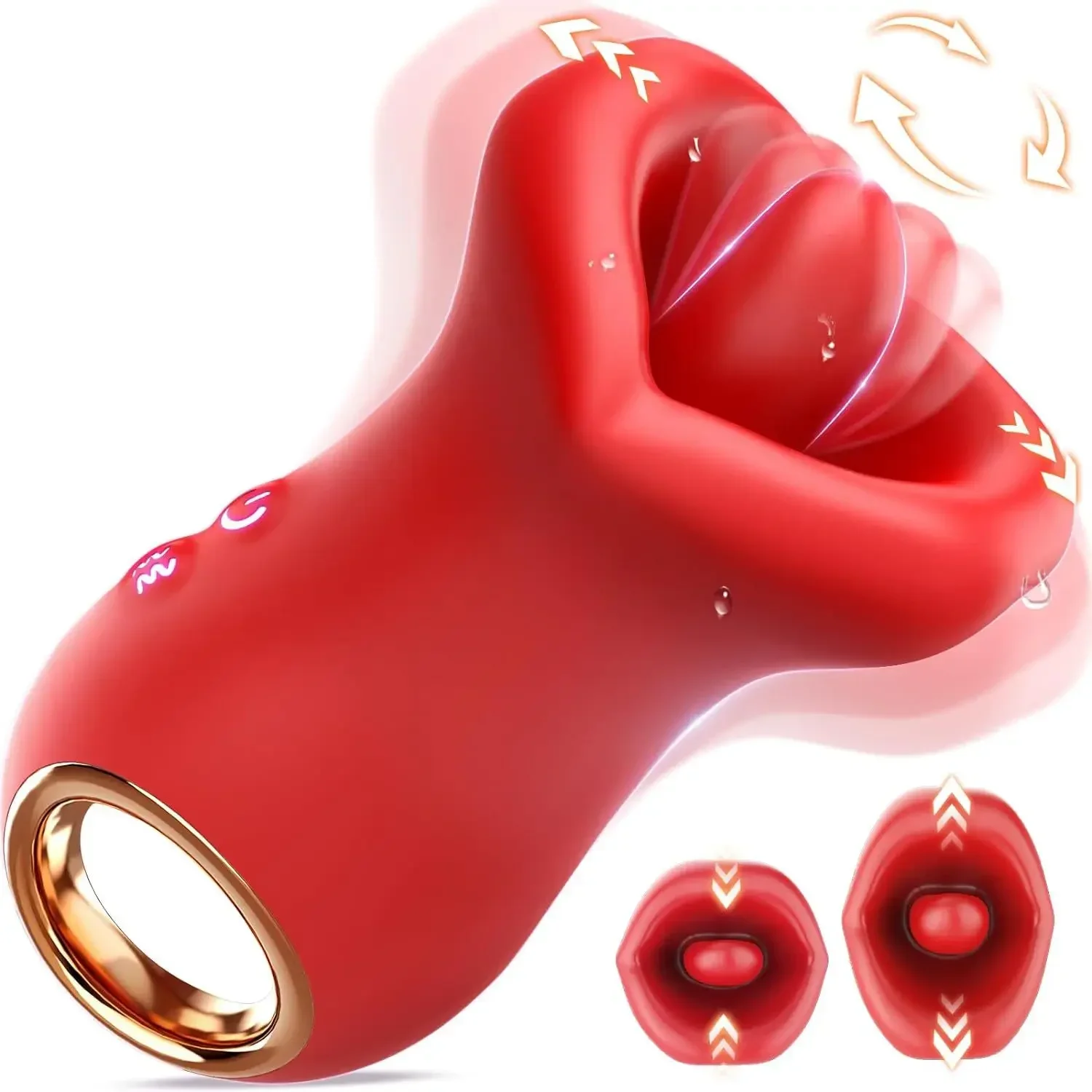 SUNFOO Official-Website 10 Modes Tongue Licking Vibrator Big Mouth G-Spot Nipple Massager Clitoral Stimulator Sex Toys for Women