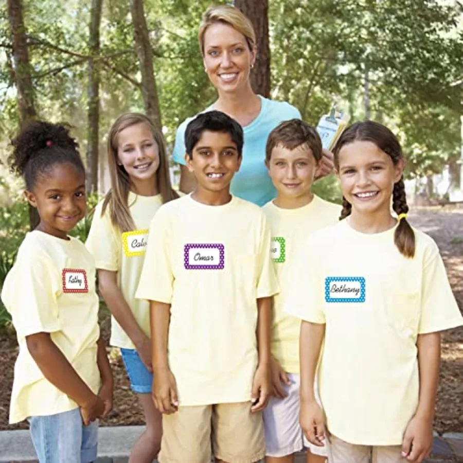 ป้ายชื่อหลากสี ขนาด 3.5x2.25 นิ้ว 200 ชิ้น 5 สี สำหรับสำนักงาน โรงเรียน ห้องเรียน ห้องครัว ตู้เย็น