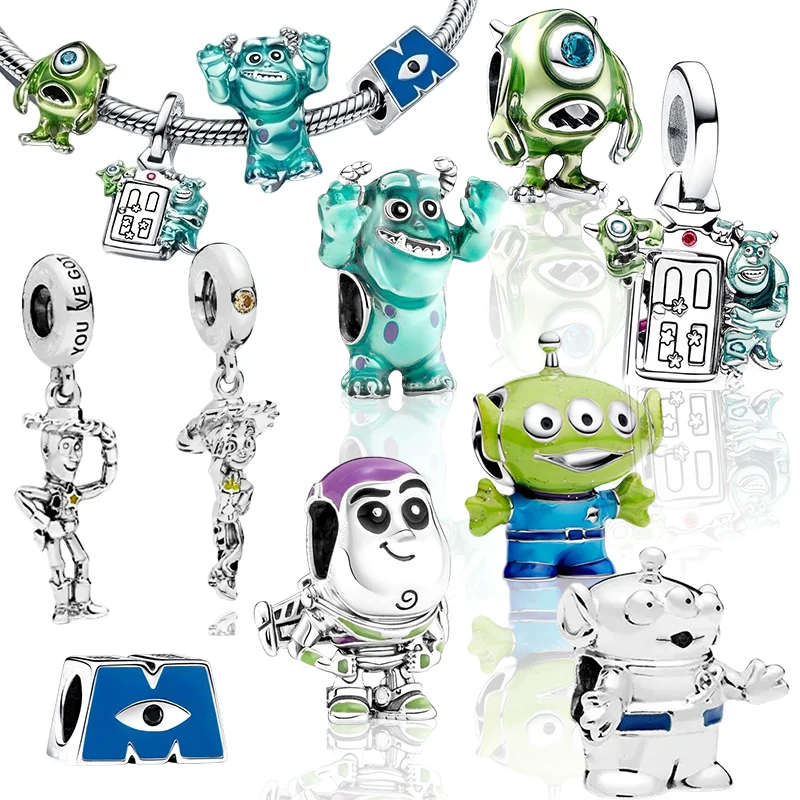 

Лидер продаж Pixar Toy Story Monster inc.Charm бусины подходят для змеиного серебряного браслета, ожерелья, бусины для ювелирных изделий своими руками, женский подарок