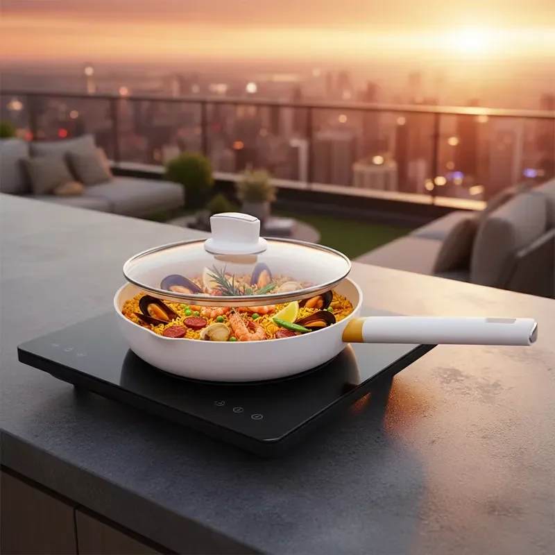26cm Die Cast Aluminum Frying Pan Custom Coating Fast Heat Conduction Cookware Industrial Grade Non Stick Skillet for Kitchen