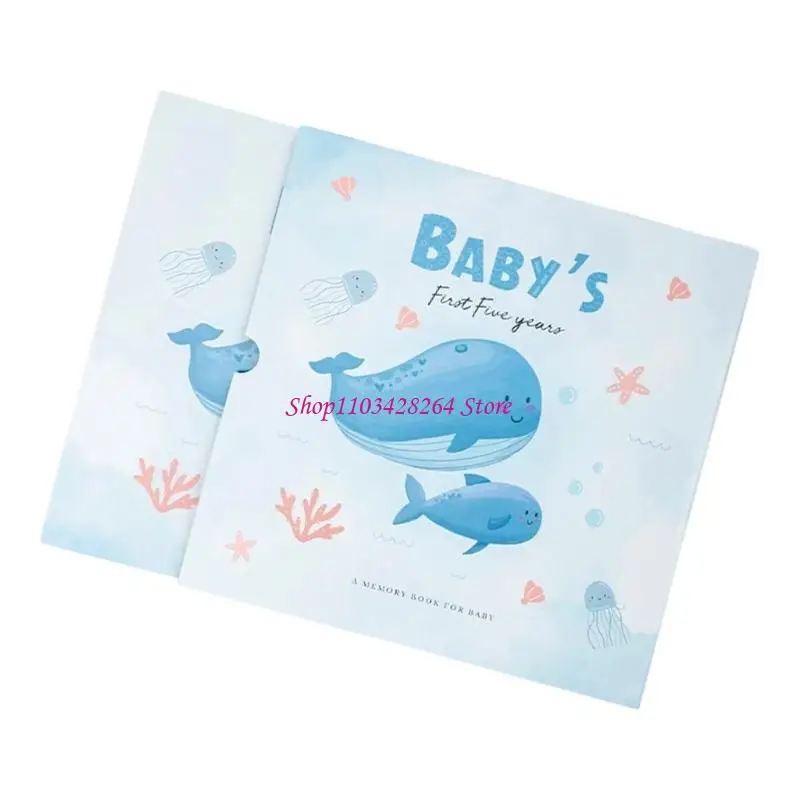 Baby Memory Book With Milestones Photo Pages Handprint Footprint Sections Paper Newborn Gift
