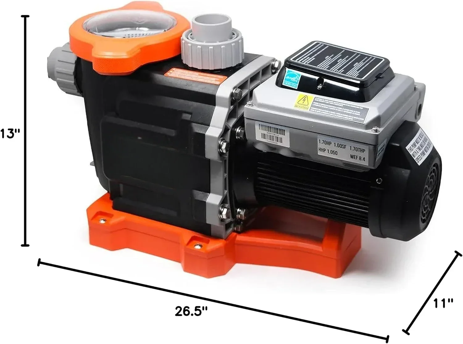 Variable Speed Pool Pump Inground with Filter Basket and Easy Programmable Touch Pad Interface, 1.5 HP