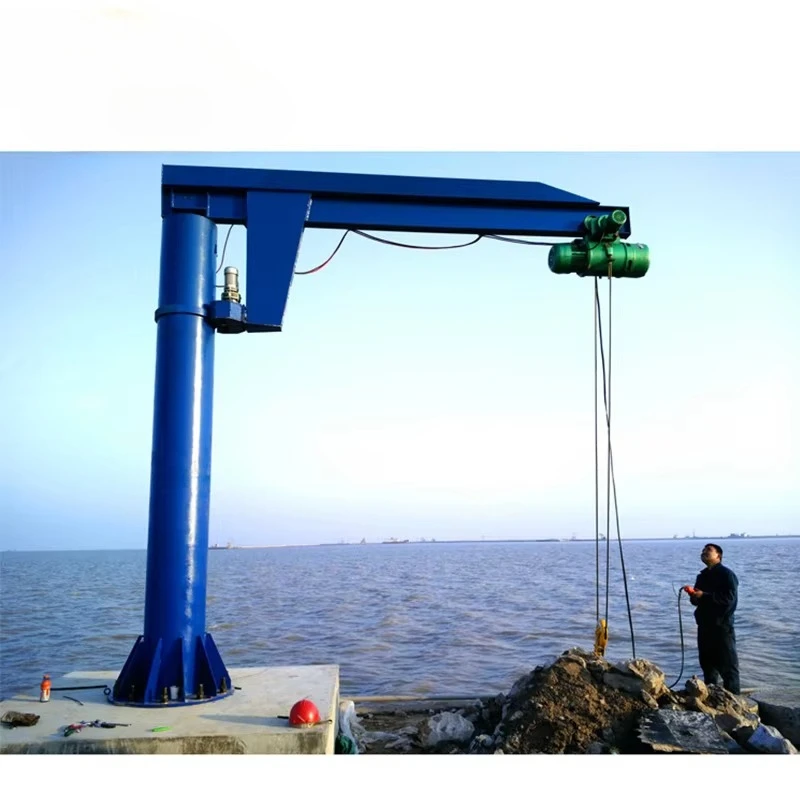 High Performance Floor Mounted Folding Arm Jib Crane 180° 360° Rotation 1Ton Industrial Lifting Equipment