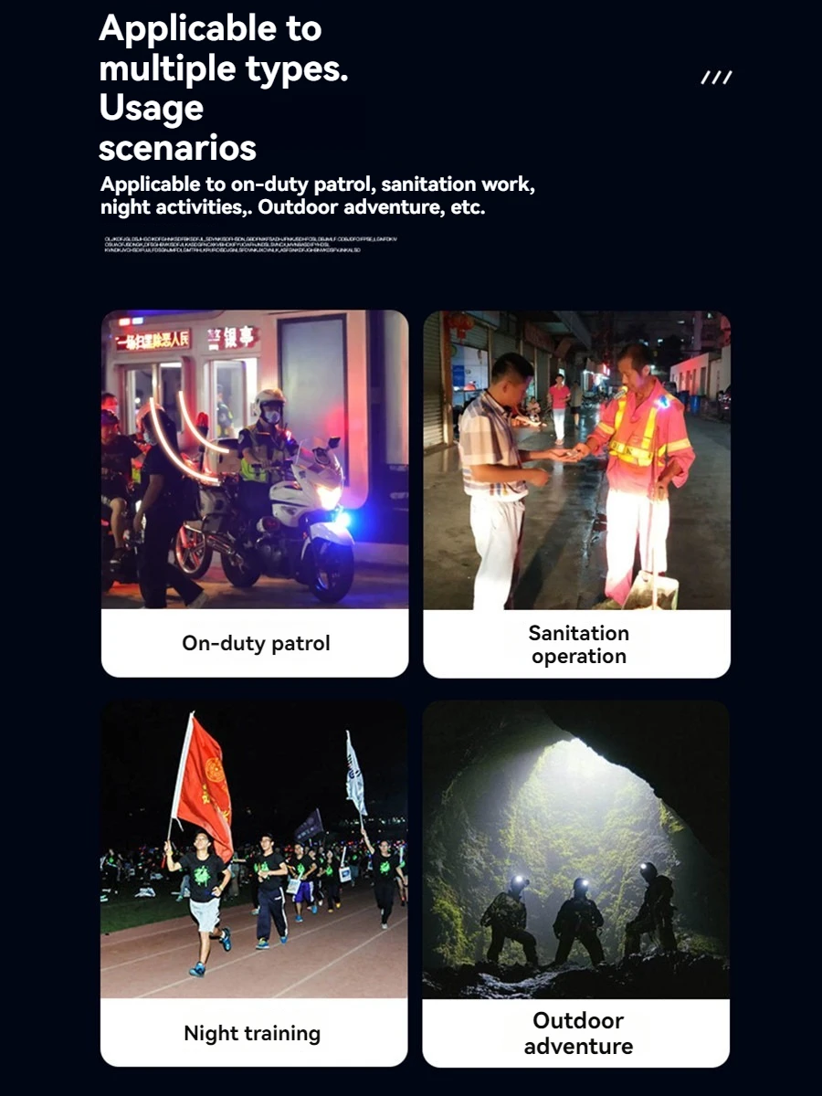 Multifunctional Warning Clip with LED Light Invisible 500m Clip  for Shoulder Built-in Police Lamp Drop Shipping