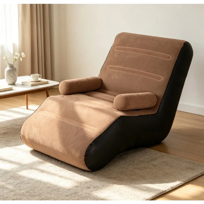 Inflatable Sofa S-shaped Portable Lounge Chair, Foldable Camping Couch for Outdoor Relax & Nap, Lightweight Durable Plush