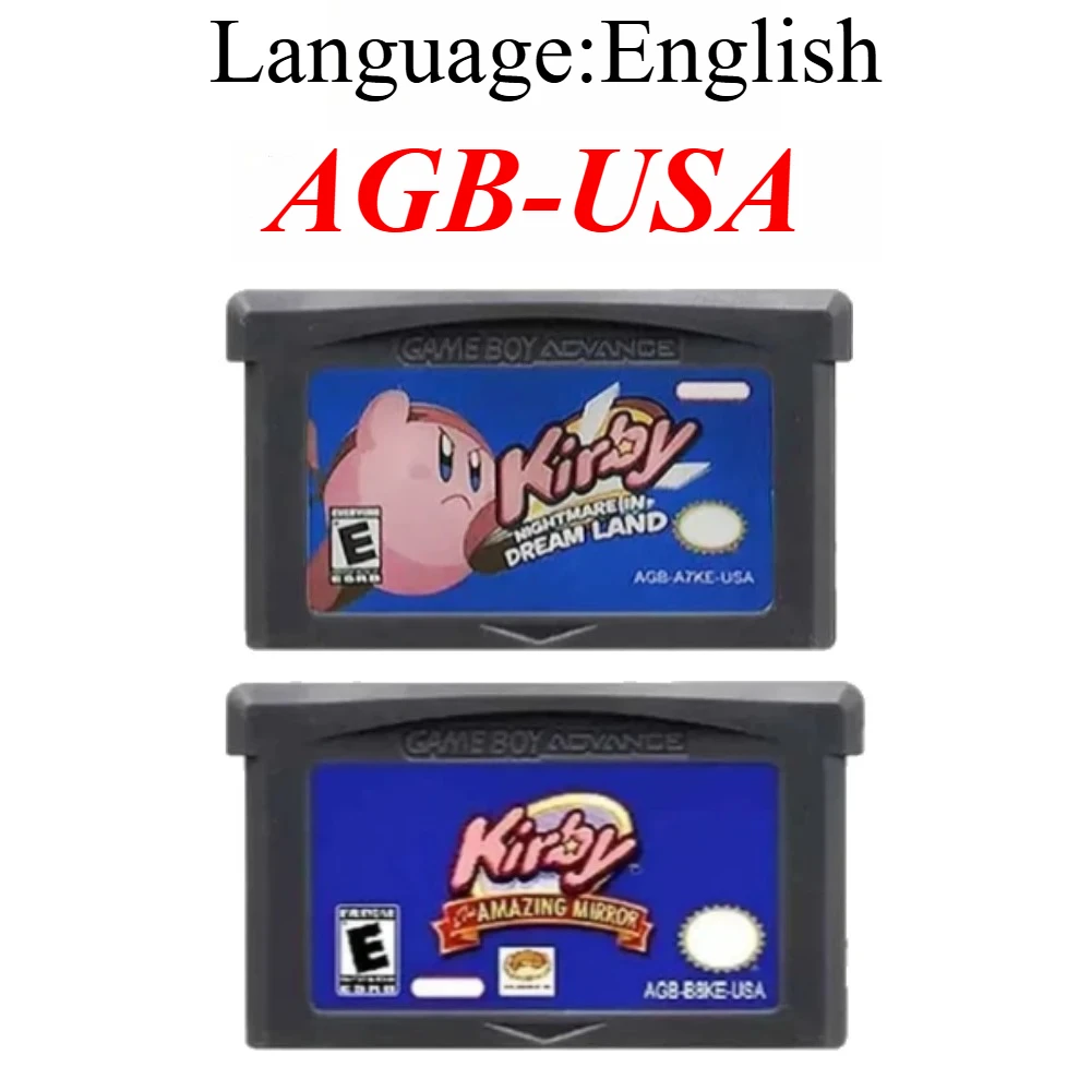 الولايات المتحدة الأمريكية/EUR كيربي لعبة خرطوشة 32 بت لعبة فيديو بطاقة وحدة التحكم النسخة الإنجليزية مذهلة مرآة كابوس في حلم الأرض ل GBA NDS