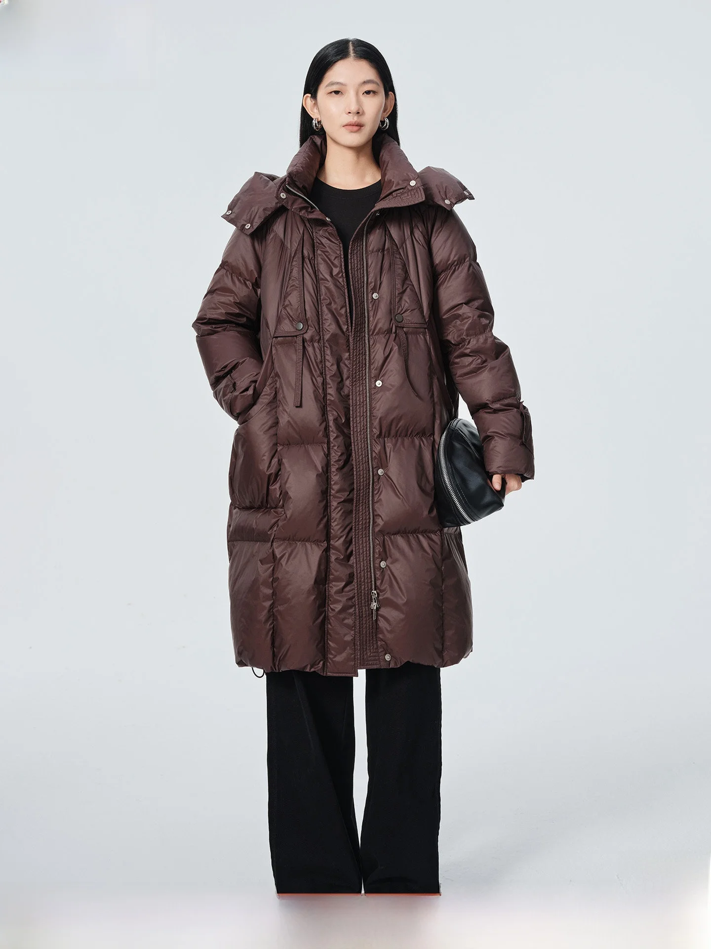 

Зимняя женская удлиненная куртка-пуховик с капюшоном, повседневная, утепленная, модная, свободного кроя, водонепроницаемая, теплая, на молнии