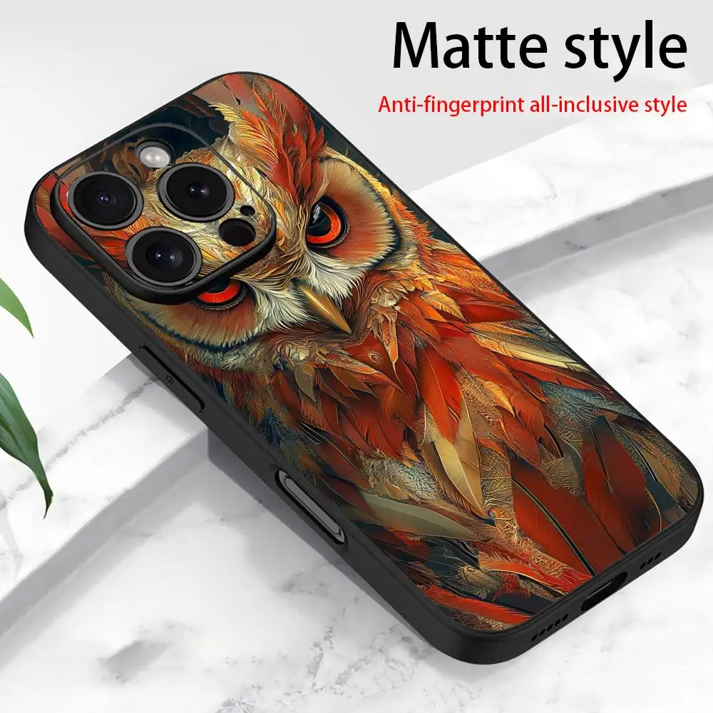 

Owl phone case suitable for iPhone 16 15 14 13 12 11 Pro/ Max/Plus all-inclusive matte soft shell anti-fall