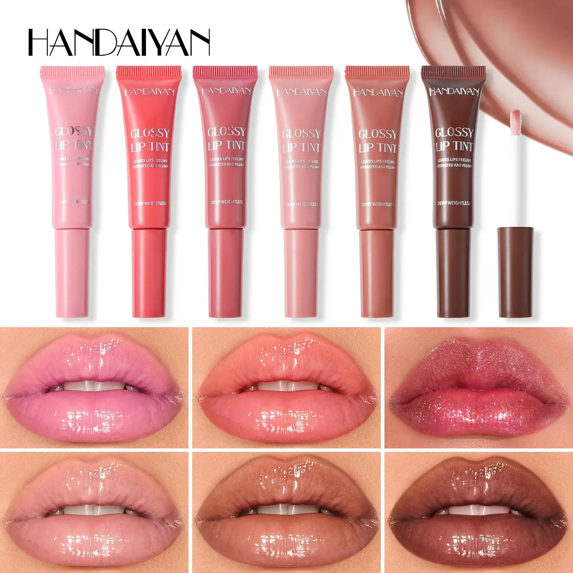 Water Light Hydrating Lip Glaze Moisturizing Pearlescent Gloss Brightens Lip Lines Reduces Dryness Oil Liquid Lipstick