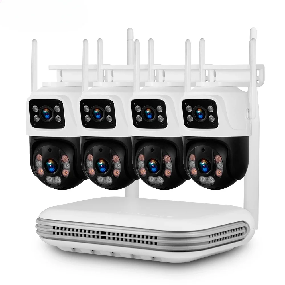 KERUI Full HD 6MP NVR Cameras System IP WIFI Surveillance Home Camera Security CCTV System Double Lens Network Camera NVR Kit