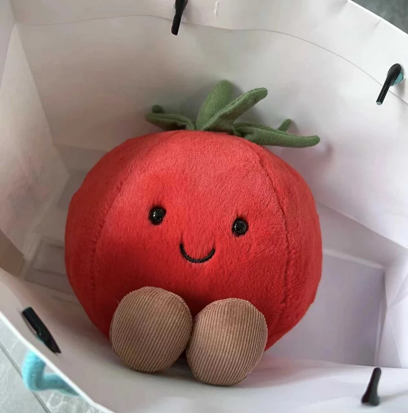 Lovely Fruit Tomato Plush Toy Stuffed Filled Cartoon Fruit Doll Cushion Pillow Soft Plushies Children Birthday Gift