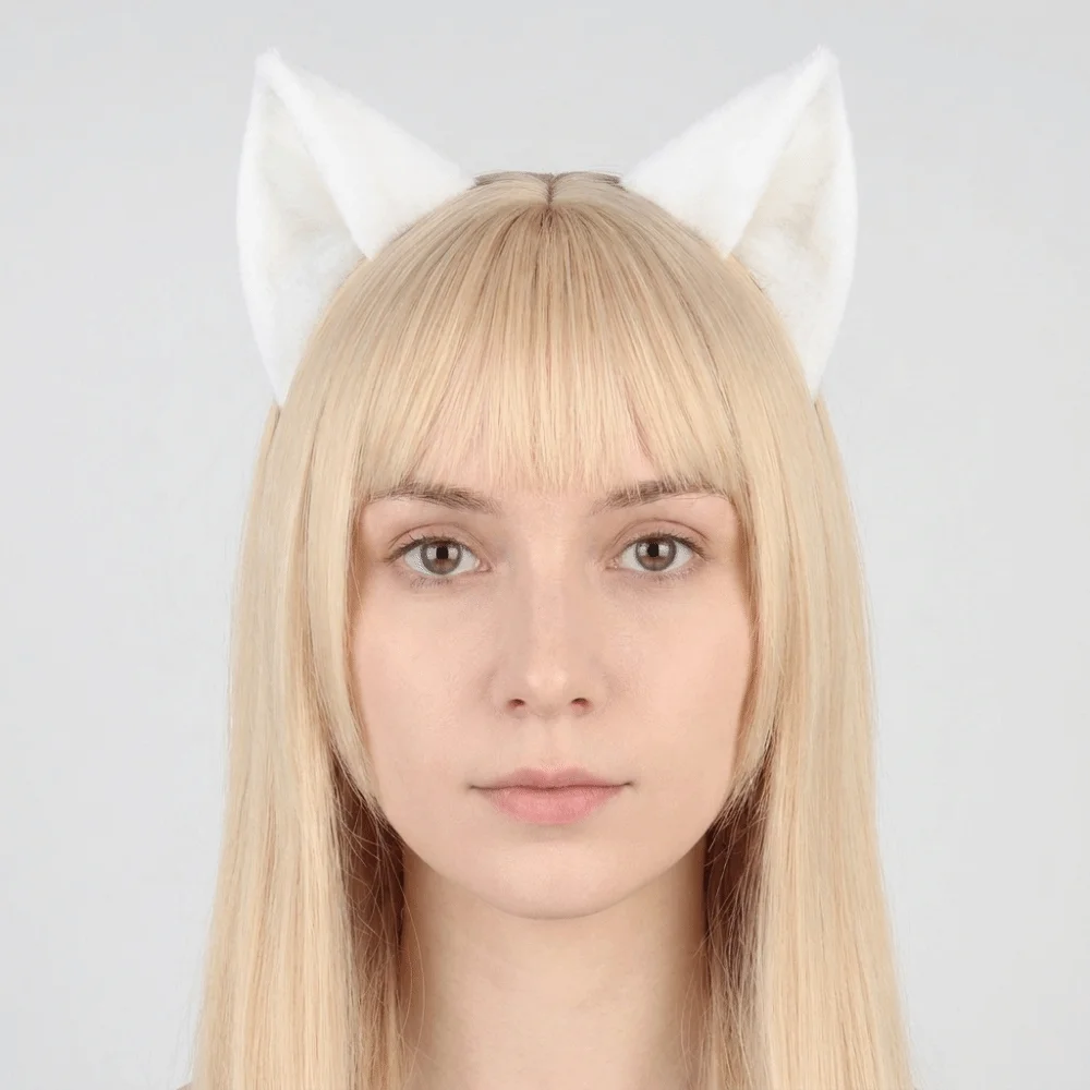 Party Costume Prop Animal Cat Ears Headband Artificial Furry Lolita Ears Headwear Gothic Reusable Cosplay Headband Photo