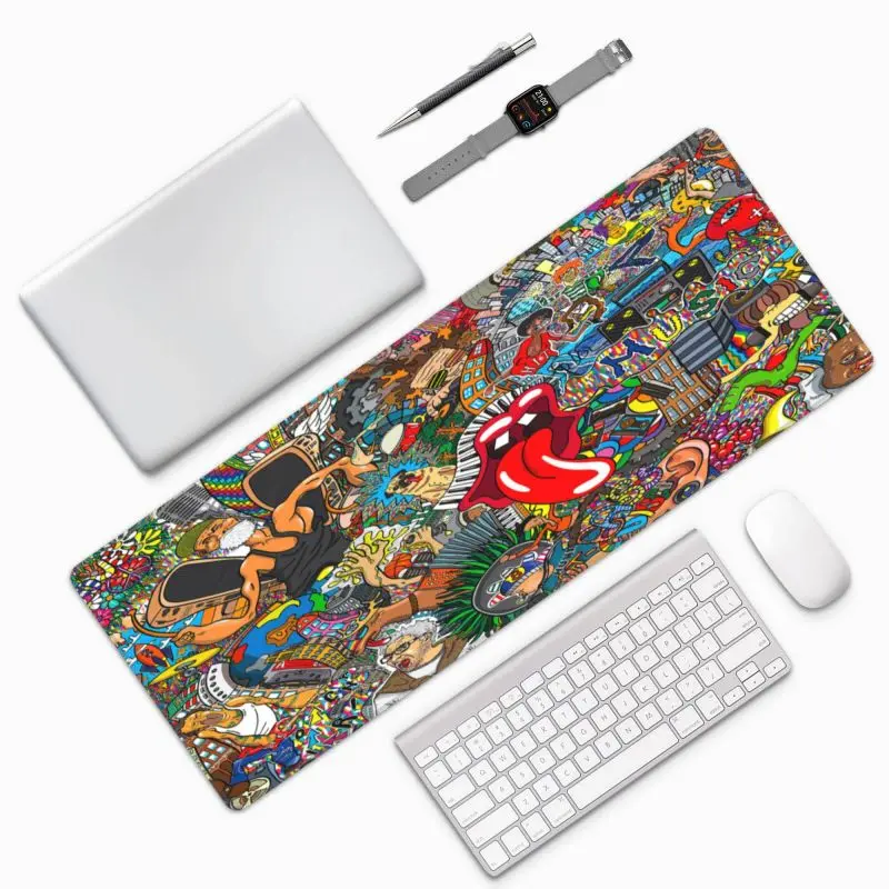 100x50CM Fashion Desk Mat XXL Gamer Carpet Natural Rubber Mice Pad New Mousepad Home Custom Cartoon Graffiti Non-Slip Mouse Pad