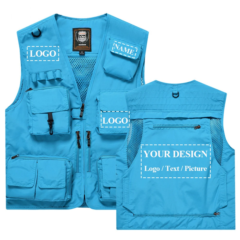 S-7XL Multi Pocket Work Vest with Multiple Functions for Photography Travel Mountain Climbing Fishing Workwear Vest