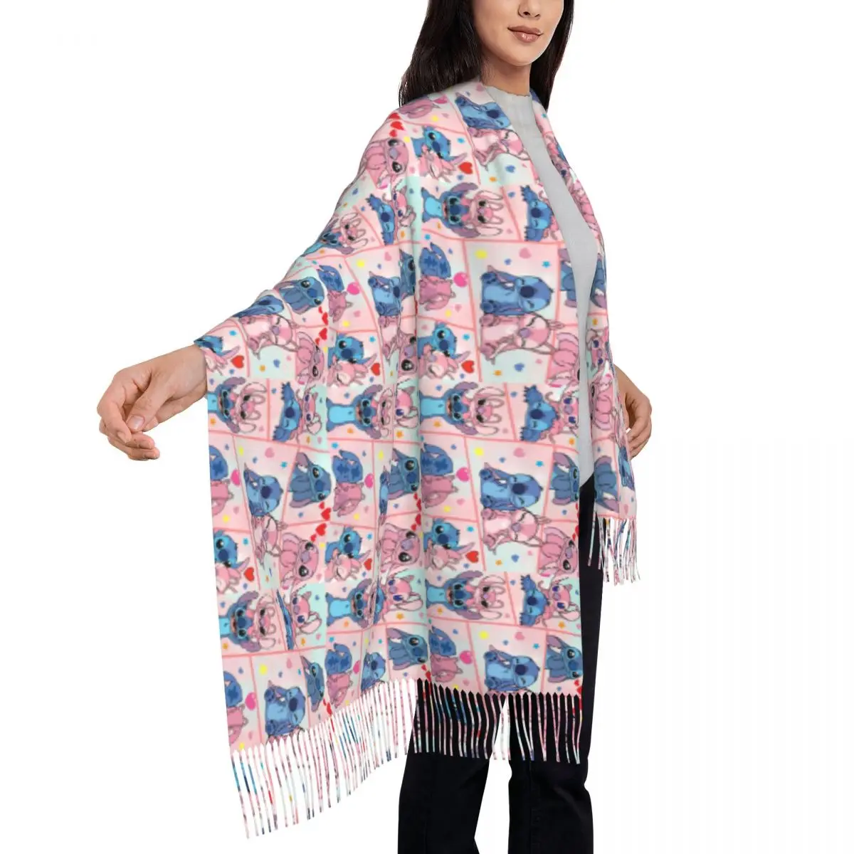 Custom Printed Stitch Heart Collage Scarf Men Women Winter Warm Scarves Shawls Wraps