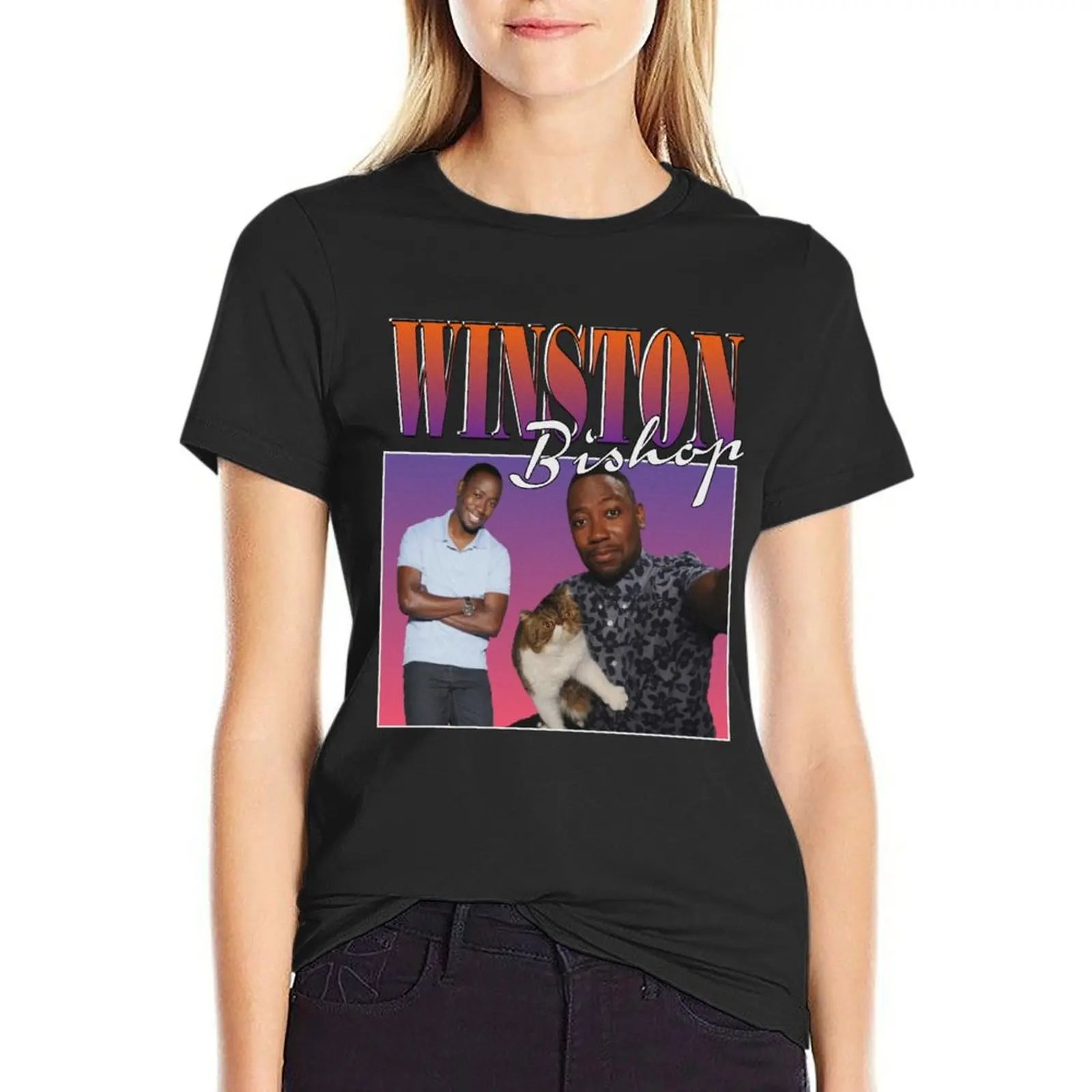 

Winston Bishop T-Shirt animal print plus sizes t-shirts for Women graphic tees