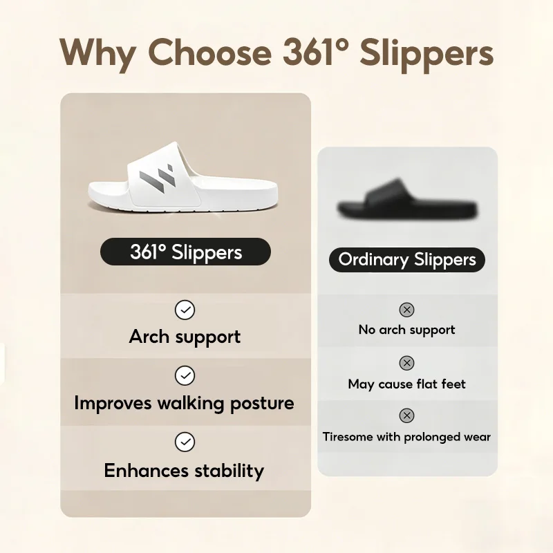 361 Degrees Men and Women slippers Breathable Soft Comfortable Skidproof Antibacterial EVA Outdoor Casual Home shoes 622617001 image 2