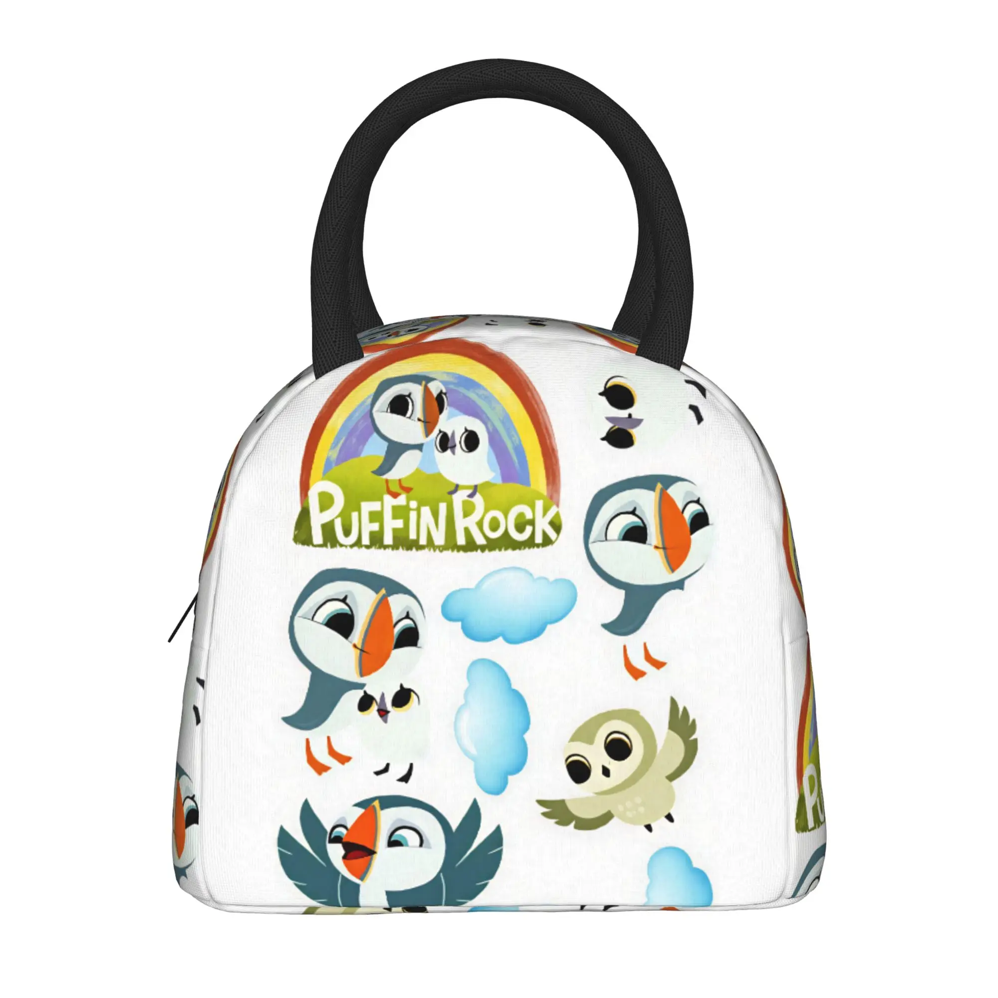 Puffin Rock and the New Friends Lunch Bag Portable Insulated Lunch Box Child School Cooler Bag Oxford Thermal Tote Handbags
